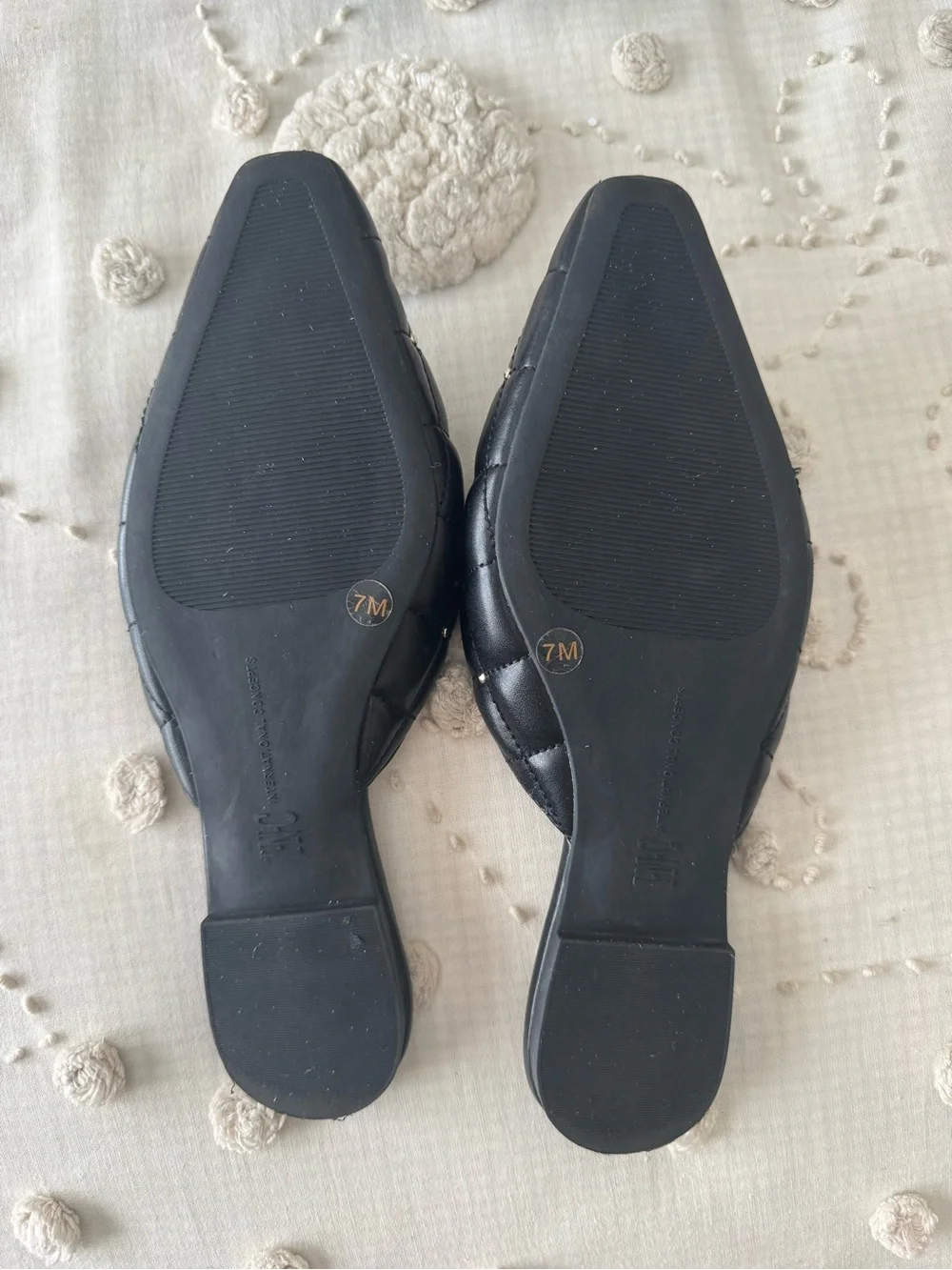 INC International Concepts Black Quilted Slip-On Mules - Picture 3 of 3